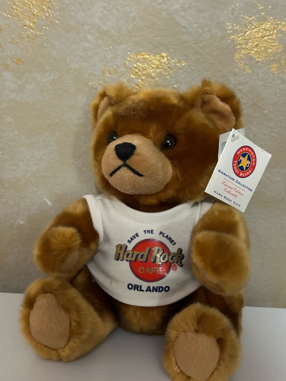 Hard Rock Cafe Authentic Brown and White Orlando Bear Plush